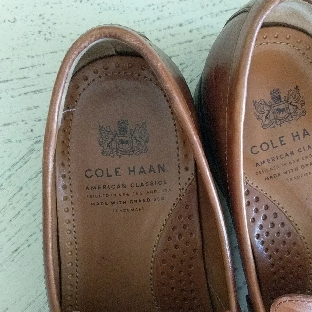 Cole Haan Brown Leather Slip-On Loafers - Picture 2 of 5